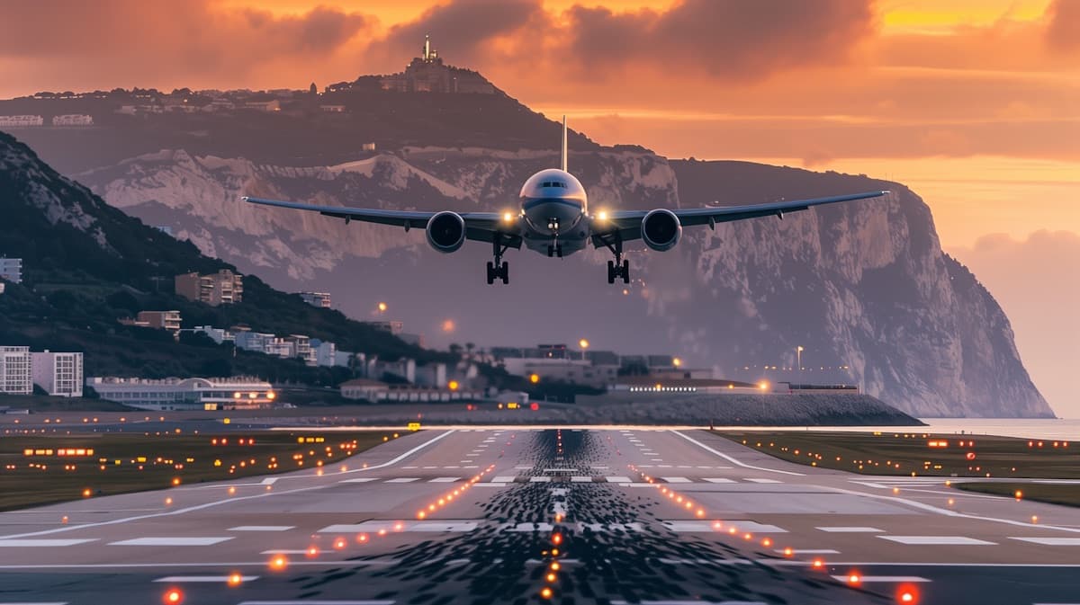 Un avión en la pista de despegue